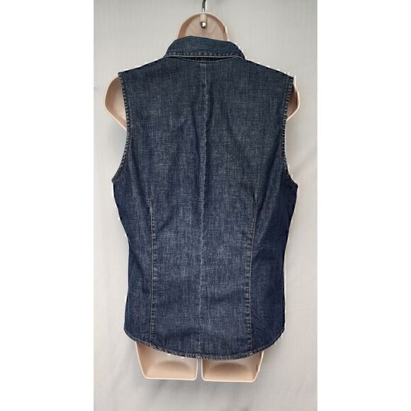 Old Navy Perfect Fit Denim Sleeve Top Size Large - Picture 5 of 7